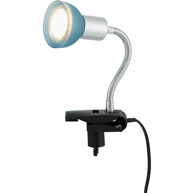 Image of Lampada da lettura lampada da letto con morsetto lampada led con spina lampada da letto lampada con morsetto luce calda, braccio flexo, vetro, 1x led