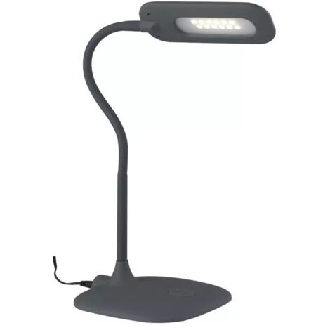 "Lampada da lettura LED DARWIN in metallo grigio con touch e dimmer"