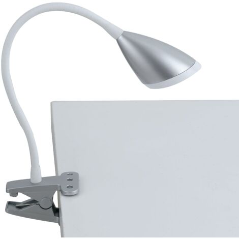 "Lampada da lettura LED HEGEL argento con pinza 3.7W 4000K (luce naturale)"