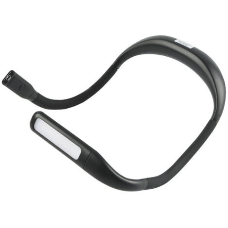Lampada da lettura per il collo, lampada da lettura a LED ricaricabile a 3 colori con bracci pieghevoli per leggere, lavorare a maglia, riparare, campeggio, nera