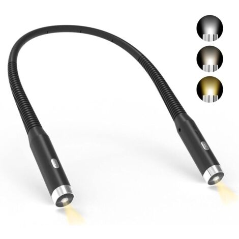 Lampada da lettura per il collo, lampada da lettura ricaricabile per letto, 3 colori e 3 livelli di luminosità regolabili, pieghevole a 360°, luce da lettura a LED USB per viaggi, lavoro a maglia, cam