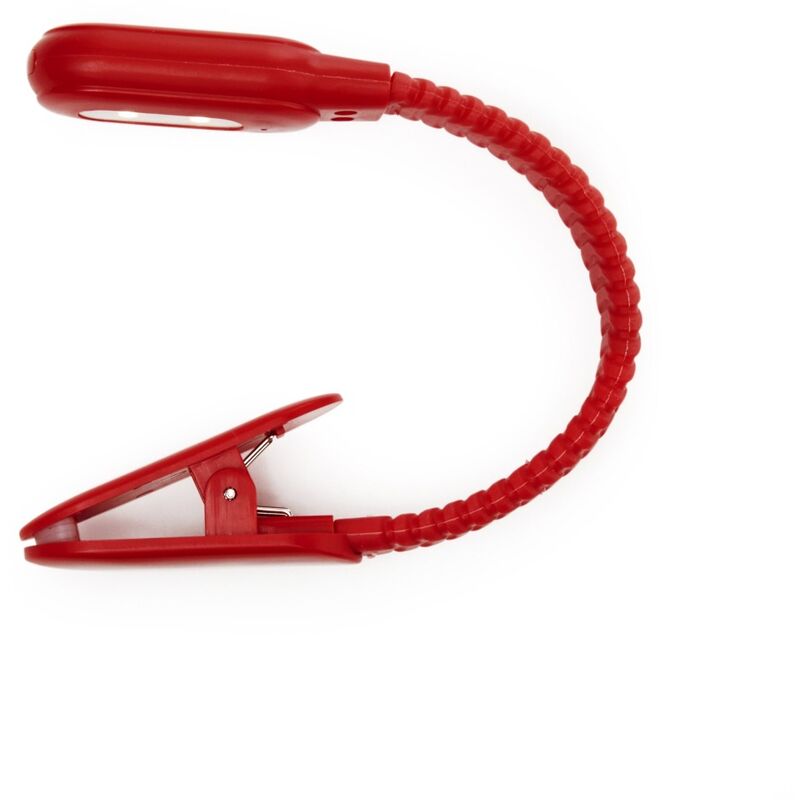 Image of Lampada da lettura ricaricabile rechargeable clip book light red Kikkerland