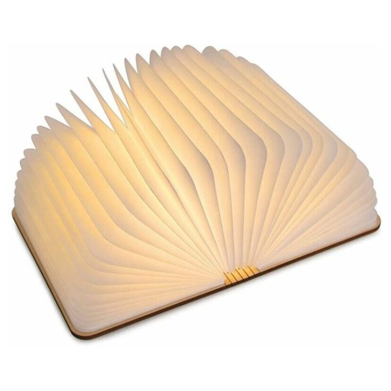 Image of Lampada da libro a led in legno, Idea regalo di Natale Lampada da libro pieghevole e magnetica, Lampada da libro a led ricaricabile tramite usb, Luce