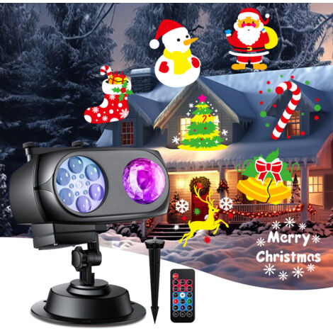 Lampada da mappa impermeabile ad alta luminosità per esterni con motivo dinamico a fiocco di neve, decorazione da giardino, luce di proiezione transfrontaliera per Natale e Halloween