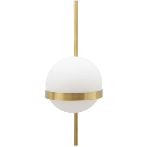 Lampada da Muro Glamy Circle 15x20x40 cm in Ferro e Vetro Oro e Bianco