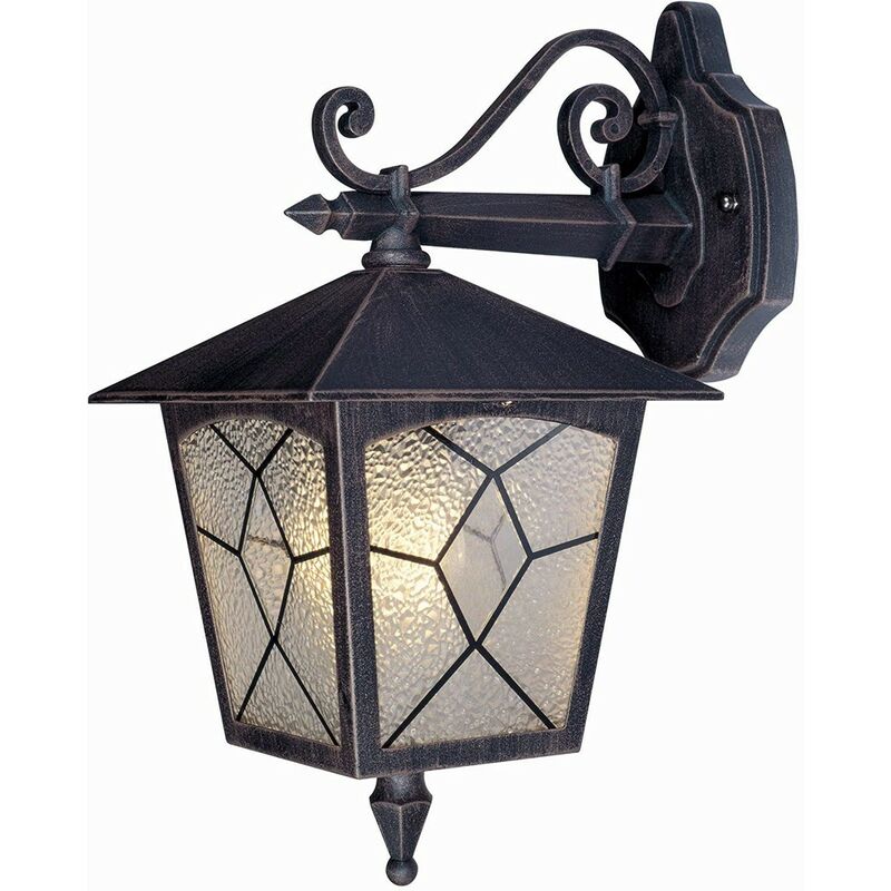 Image of Lampada da Muro Lanterna in Metallo Esterno Lampione da Parete Giardino Bronzo