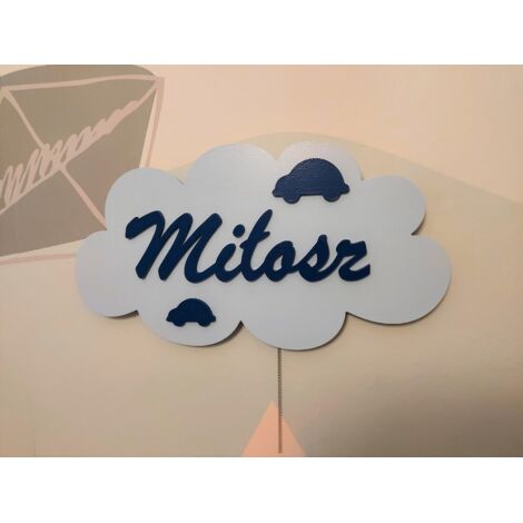 Lampada da notte a forma di nuvola con nome + auto