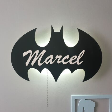 Lampada da notte BATMAN con nome, LED a batteria