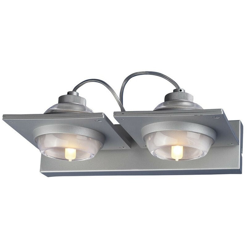 Lampada da parete 2 luci G9 grigio argento