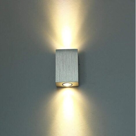 Lampada da Parete 2W Moderno Alluminio Applique da Parete Interno Applique per Camera da Letto, Scala, Salotto, Ufficio, Portico - Luce Calda
