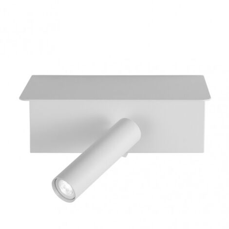 Lampada da parete 3w 4000k leonardo white c/shelf e usb 150lm c/switch 14x18x14cm orientb