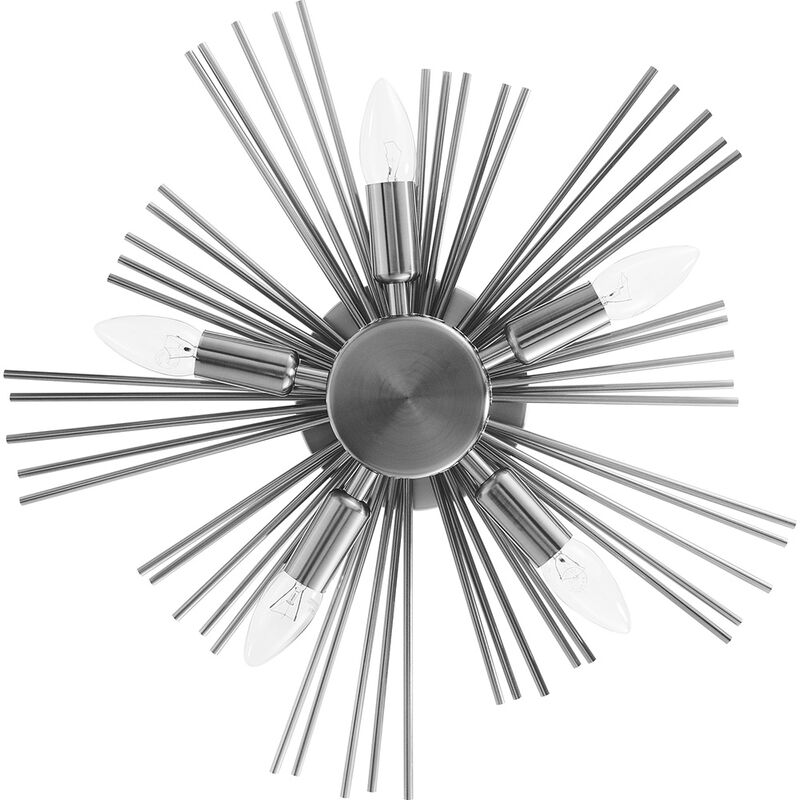 Image of Lampada da Parete - Plafone in Metallo - 5 lampadine - Lydia Argento - Alluminio, Metallo - Argento