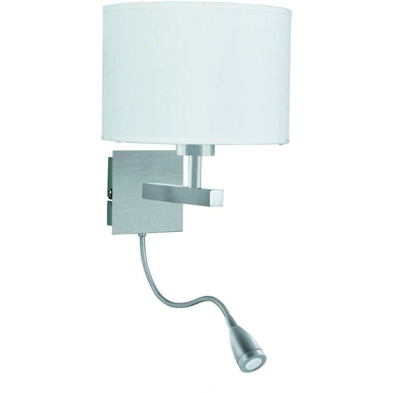 Applique da interno Dual Flexi Arm 1 Luce Argento Satinato, attacco E27 - Searchlight