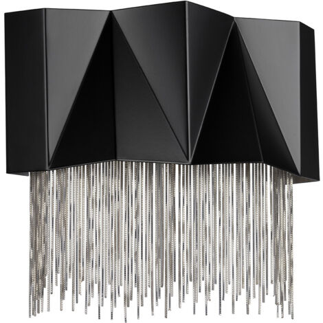 Lampada da parete a 3 luci Elstead Zuma, nero satinato, argento, G9