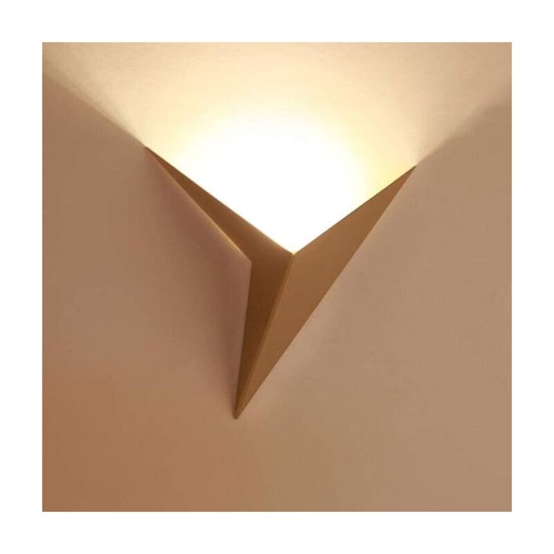 Image of Lampada da parete a led 3W Lampada da parete per interni a led, Lampada da parete dorata a forma di triangolo creativo 3000K Lampada da parete