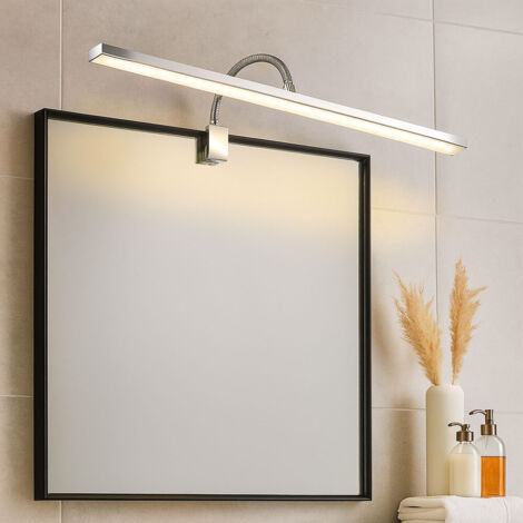 Lampada da parete a LED Applique da bagno lampada dimmer a specchio, metallo cromato, 7W 600Lm bianco caldo, bianco neutro, L 60 cm