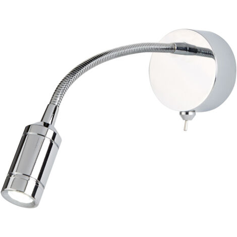 Lampada da parete a LED in acciaio inox cromato Braccio placcato luce mobile Luce notturna