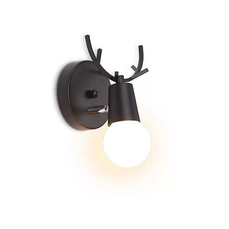 Lampada da parete a led in corna di ferro in legno...