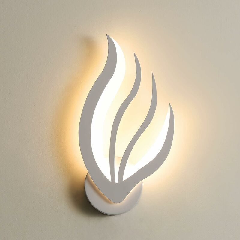 Image of Lampada da parete a led, lampada da parete moderna a led 14W 1100LM, lampada da parete per interni in acrilico con design a foglia creativa per