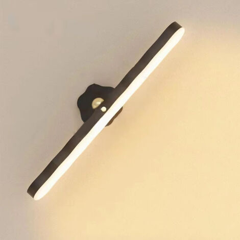 Lampada da parete a LED magnetica sensibile al tocco NICOLA, luce notturna da comodino, luce da toeletta rotante, nera, luce calda, 3W