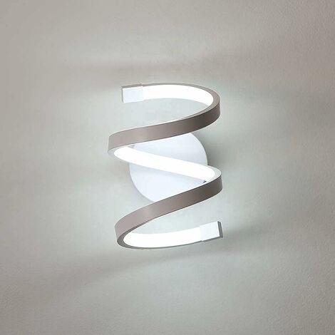 Lampada da parete a LED per interni, lampada da parete a spirale bianca da 18 W, lampada da parete moderna per l'ufficio del corridoio della camera da letto