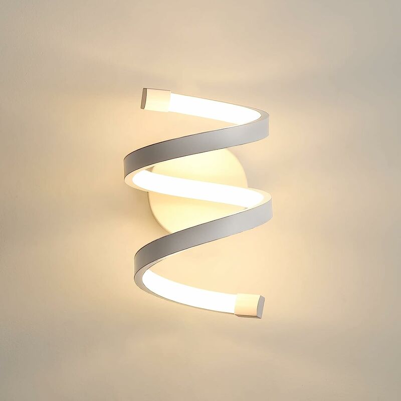 Image of Lampada da parete a LED per interni, lampada da parete in acrilico bianco, lampada da parete creativa 18W 3500K per corridoio, camera da letto,