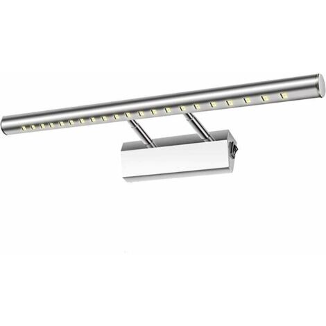 Lampada da parete a LED per specchio da bagno, 5W, lampada da tavolo, impermeabile IP44, regolabile a 180°, con interruttore, illuminazione in acciaio inox, arredamento per il trucco, 40 cm