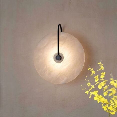 Lampada da parete a LED rotonda dal design moderno, in metallo e marmo, per esterni e interni, luce notturna decorativa, illuminazione per soggiorno, corridoio, scale e giardino.