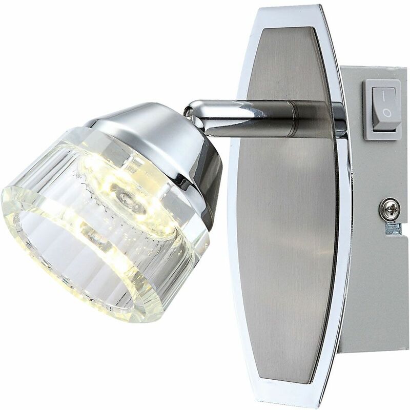 Image of Globo - Lampada da parete a led spot faretto illuminazione camera da letto lampada in cristallo orientabile 56179-1