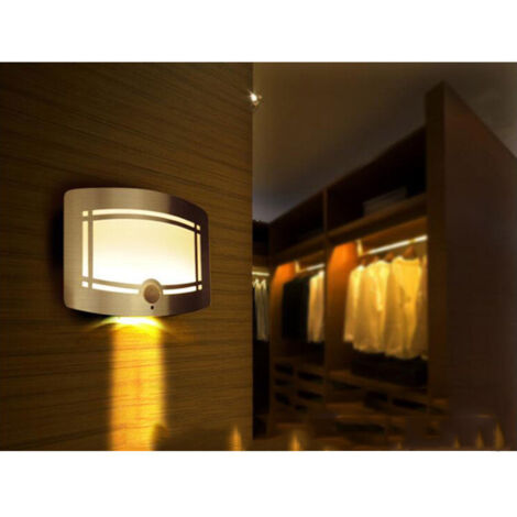Lampada da parete a LED wireless, rilevamento di movimento e luce, a batteria, per corridoio, scale, ingresso, seminterrato