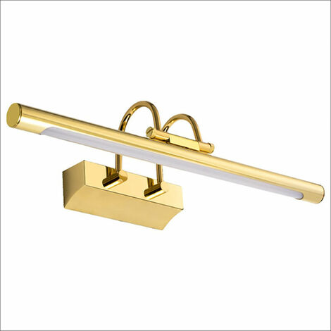 Lampada da parete a luce bianca da 8W, specchio da bagno a LED con testa della lampada rotante dimmerabile, adatta per braccio ad arco del ristorante dell'hotel, lampada da comodino bianco caldo, oro