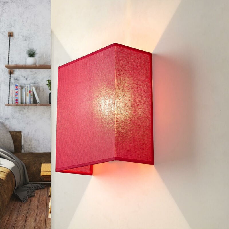 Image of Lampada da parete alice dal design Loft moderno color rosso E27 applique a muro - Rosso
