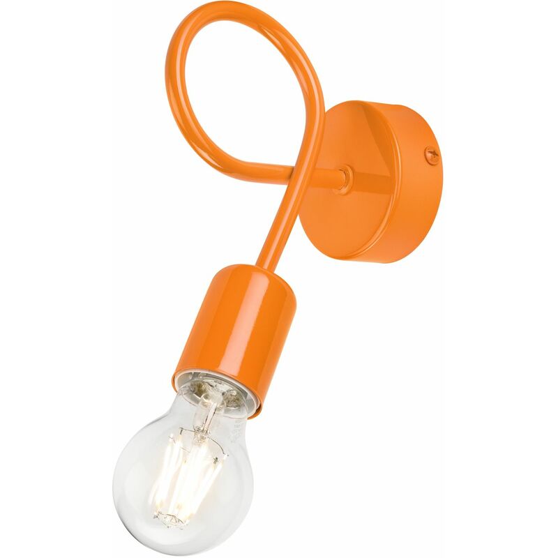 Image of Lampada da parete con braccio in metallo color arancione design Moderno regolabile Lampada da lettura - Arancia