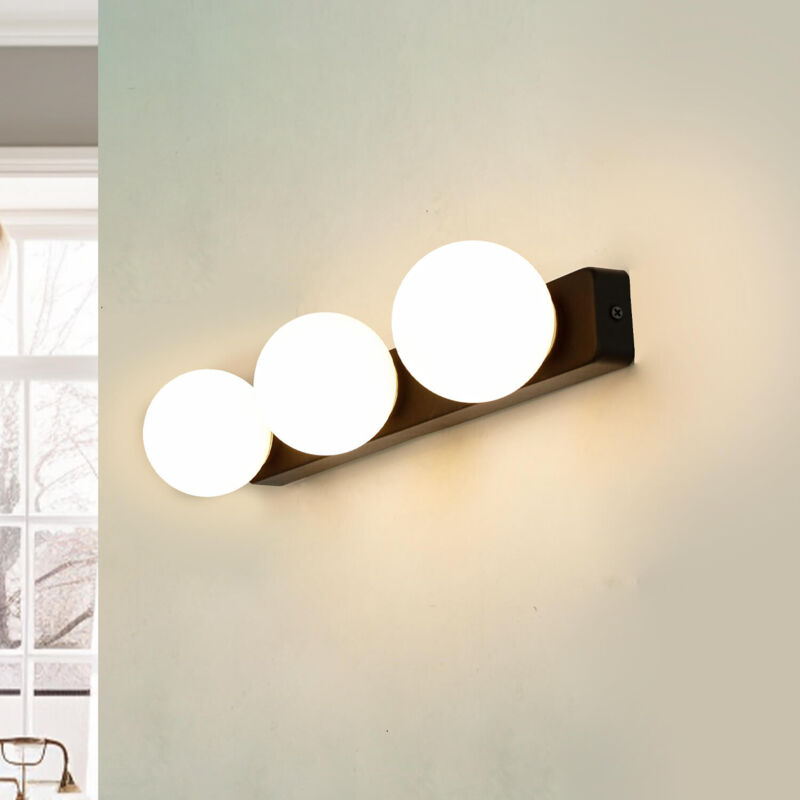 Lampada da parete Bagno Paralume 3x G9 Nero Bianco...