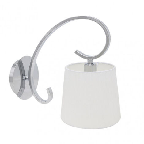 Lampada da parete bogota 1xe14 cromo bianco paralume 25x15x28 cm