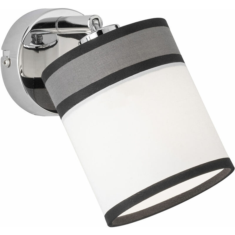 Image of Lampada da parete camera da letto lampada da parete in tessuto braccio girevole lampada da parete bianca interior design moderno, paralume in