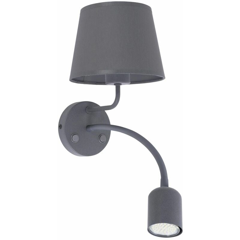 Lampada da parete con braccio da lettura grigio 2