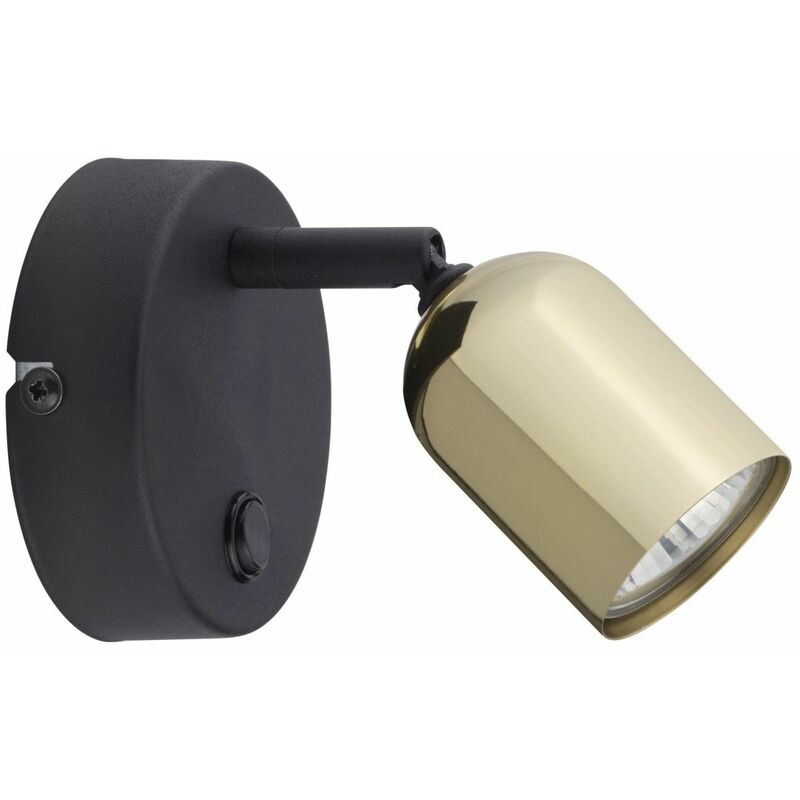 Lampada da parete con interruttore Oro Nero