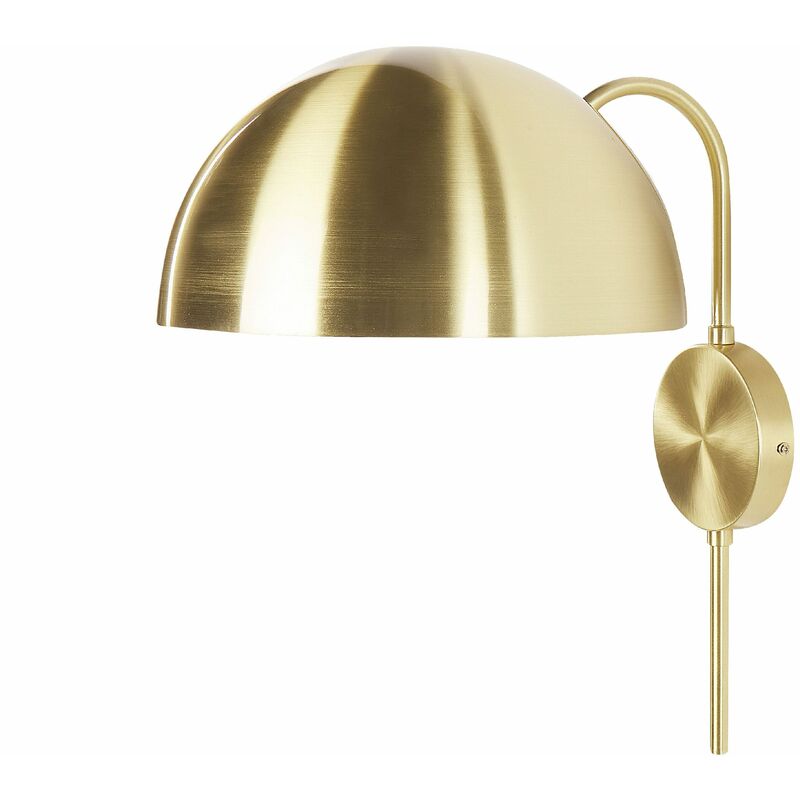 Image of Lampada da parete con paralume in metallo dorato Wampu