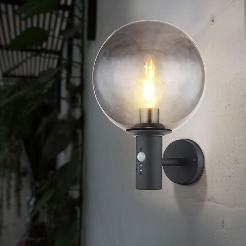 Image of Lampada da parete con rilevatore di movimento lampada da esterno con rilevatore di movimento antracite casa illuminazione esterna acciaio