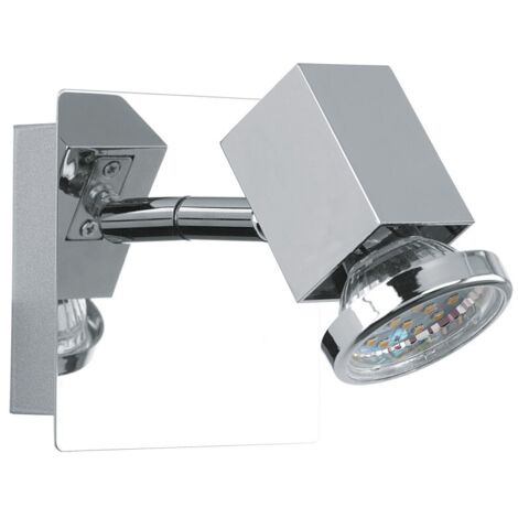 Lampada da parete cromo LED lampada da parete camera da letto faretto orientabile, 5W 400lm 3000K, LxL 30x30 cm, Eglo 93321