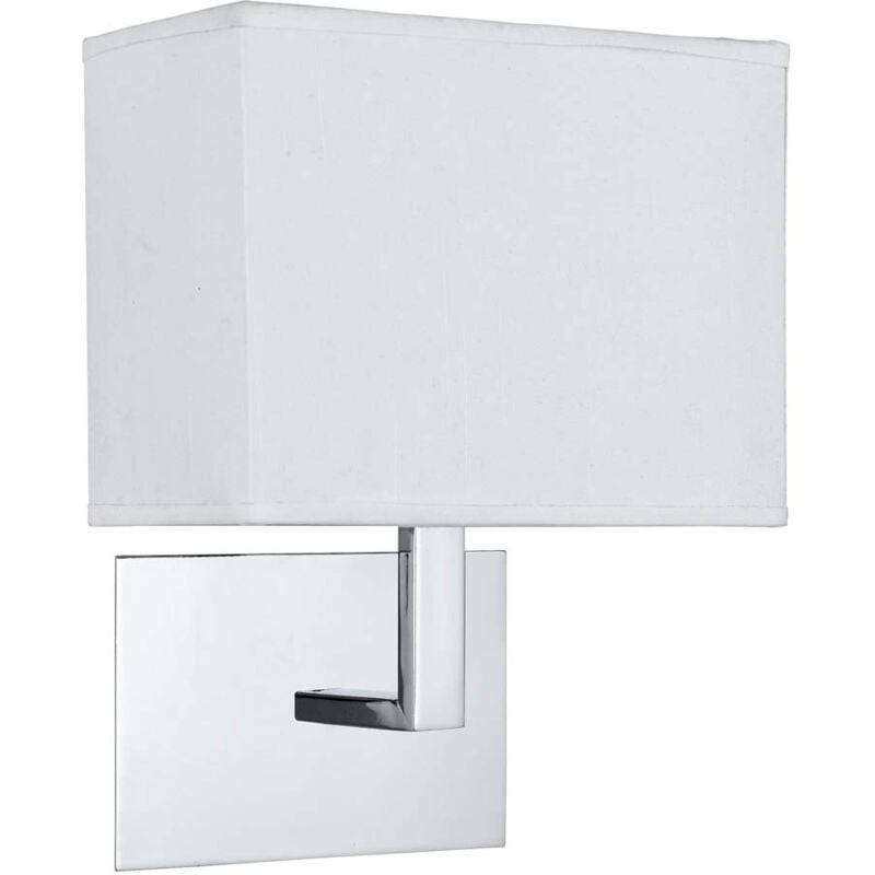 Searchlight - Applique da interno a 1 luce Cromo con paralume rettangolare bianco, attacco E27