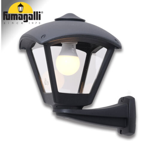 Lampada da parete dario 1xe27 ip55 l.24xw.28xh.28xh.30,5cm resina nera