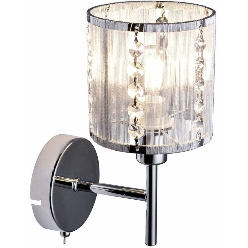 Image of Lampada da parete design cromo illuminazione soggiorno lampada in cristallo in un set di lampadine a led