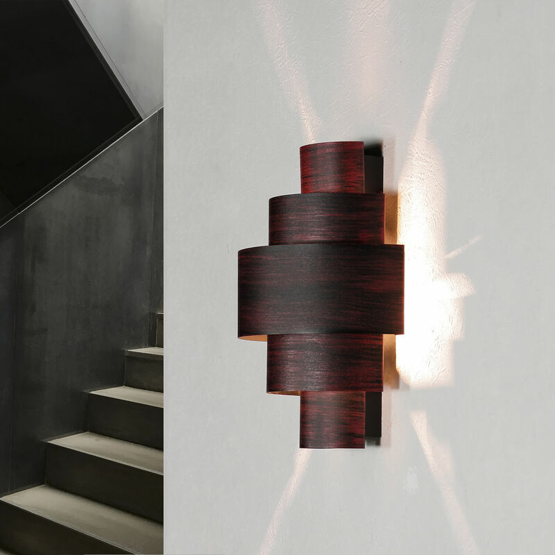 Image of Lampada da parete di design camillo color marrone rame E14 modello a cascata sagomato - Marrone arrugginito
