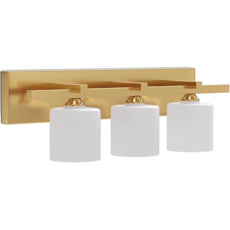 Image of Privatefloor - Lampada da parete dorata invecchiata - Applique a 3 luci - Violetta Oro invecchiato - Vetro, Metallo - Oro invecchiato