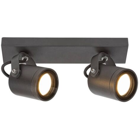 Lampada da parete Elva ANTRAZHIT TRASPARENTE GU10 2X MAX 35W IP44 L: 16 cm B: 30 cm H: 10 cm dimmerabile
