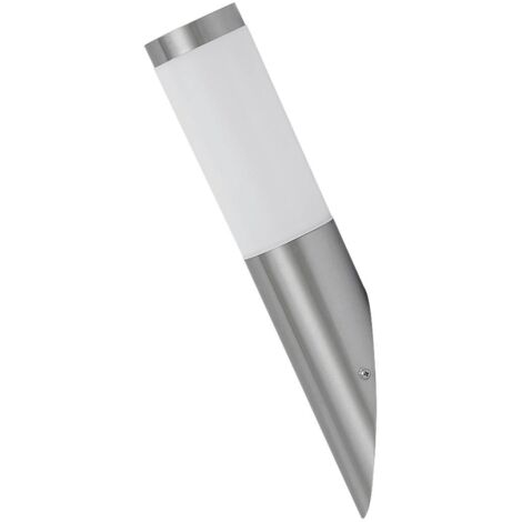 lampada da parete esterna della luce acciaio inox colorato torcia da metallo, plastica / bianco Ø7,6cm L: 18cm H: 38cm IP44