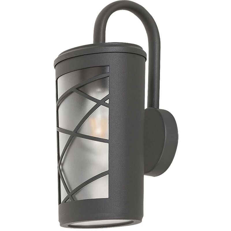 Image of Lampada da parete esterna della luce alluminio Pescara plastica grigio antracite / vetro opale l: 18cm b: 16cm h: 37cm IP44