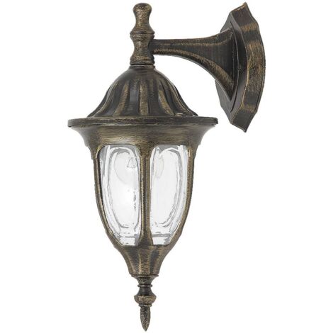 lampada da parete esterna della luce Milano vetro metallo antikgold L: 22cm B 16,5 cm H: 37cm IP43